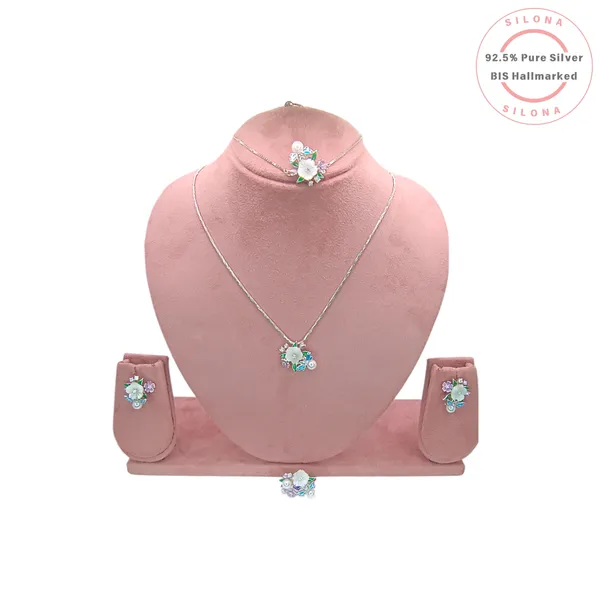 Enamel_Butterflies_Floral_Necklace_Set_Default_Title