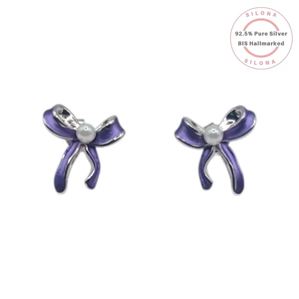 Chic_Purple_Bow_Necklace_Earring_Set_Default_Title