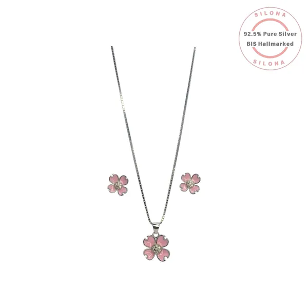Enamel_Pink_Blossom_Necklace_Set_Default_Title