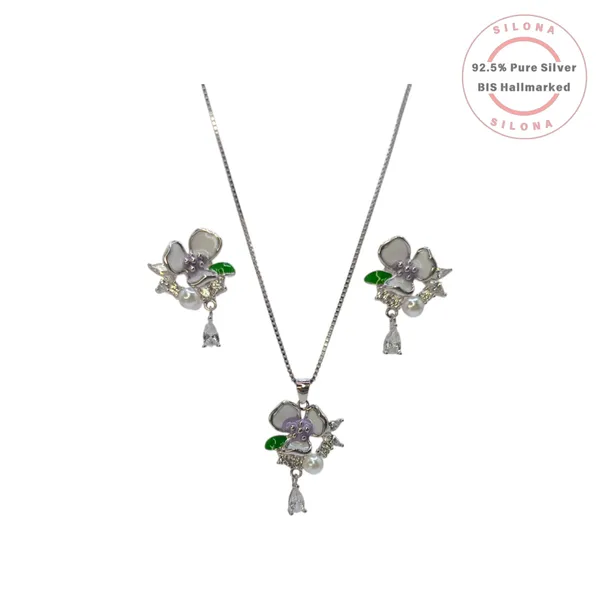Enamel_Pansy_Pearl_Necklace_Set_Default_Title