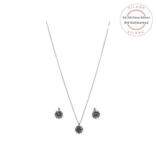 Classic_Solitaire_Cz_Necklace_And_Earring_Set_Default_Title