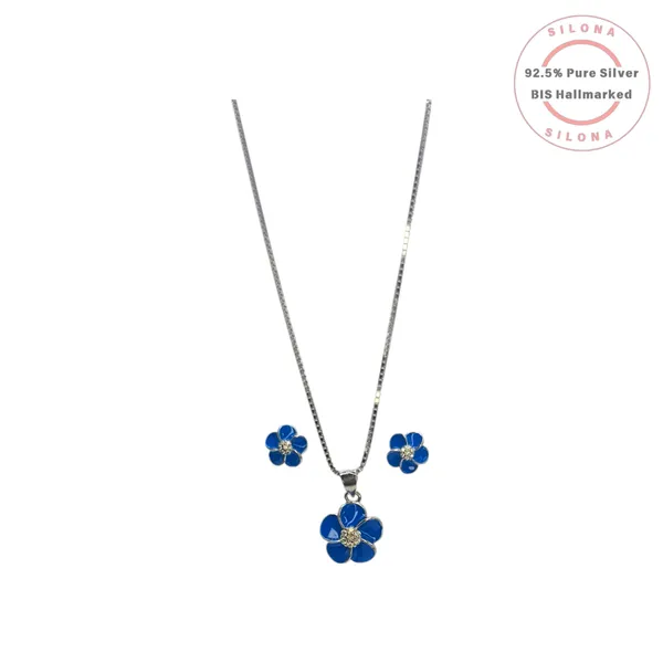 Dainty_Blue_Flower_Necklace_Earring_Set_Default_Title