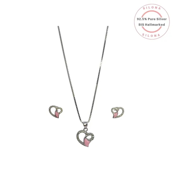 Chic_Pink_Enamel_Heart_Necklace_Set_Default_Title