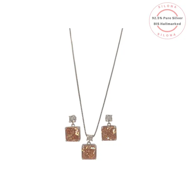 Radiant_Champagne_Cz_Necklace_Set_Default_Title