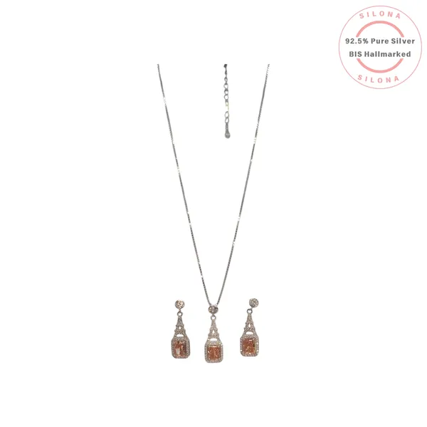 Peach_Eiffel_Tower_Zirconia_Necklace_Set_Default_Title