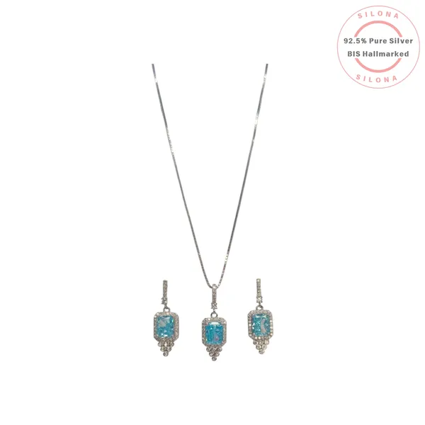 Halo_Aquamarine_Hue_Cz_Necklace_Set_Default_Title