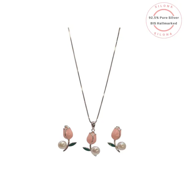 Chic_Pink_Tulip_Pearl_Necklace_Set_Default_Title