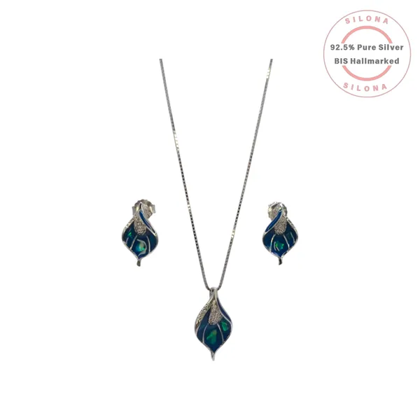 Artistic_Peacock_Enamel_Necklace_With_Earrings_Default_Title