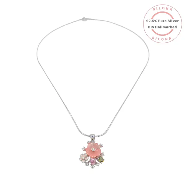 Carved_Blossom_Multi_Stone_Necklace_Set_Default_Title