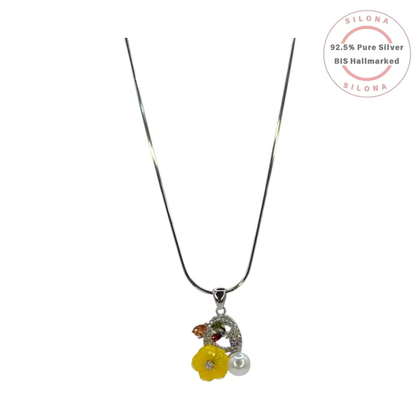 Enamel_Floral_Pearl_Necklace_Set_Default_Title