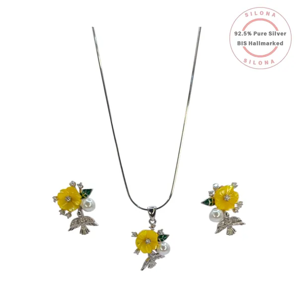 Artisanal_Hummingbird_Floral_Necklace_Set_Default_Title