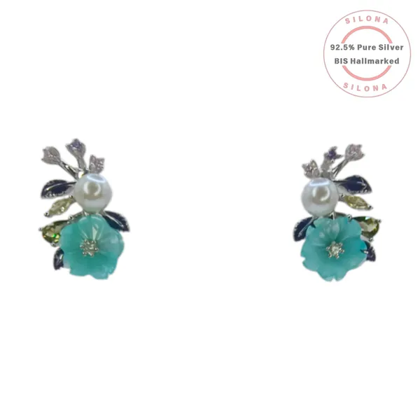 Enamel_Flower_Pearl_Necklace_Set_Default_Title