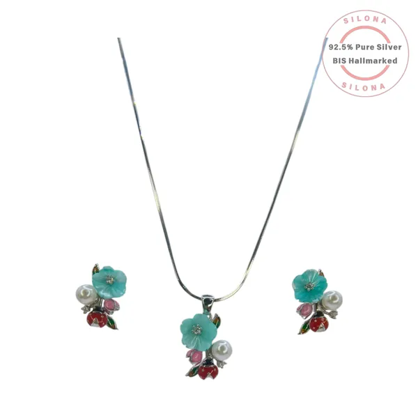 Enamel_Garden_Floral_Necklace_Earring_Set_Default_Title