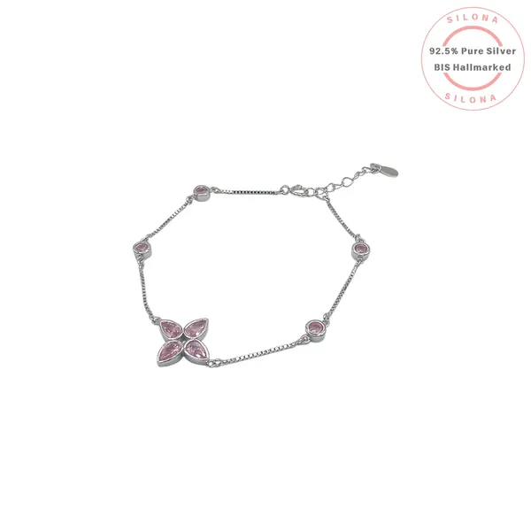 Dainty_Clover_Leaf_Pink_Zirconia_Bracelet_Default_Title