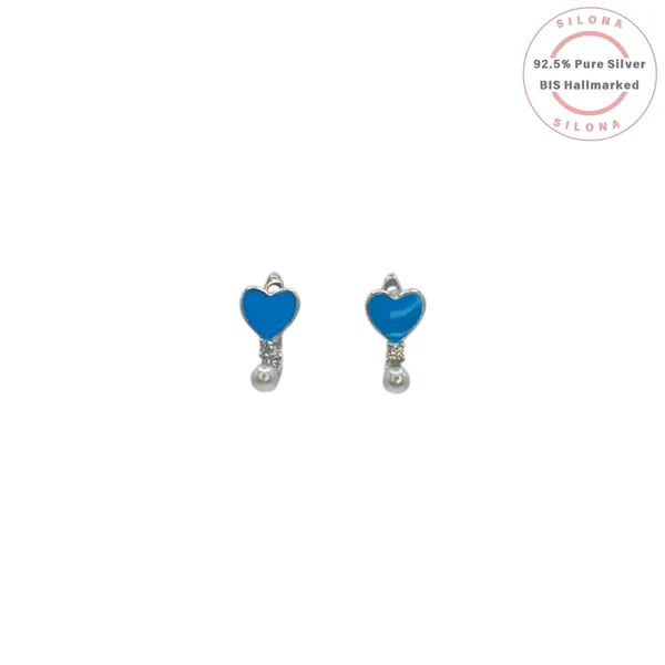 Enamel_Blue_Heart_Pearl_Huggie_Earrings_Default_Title