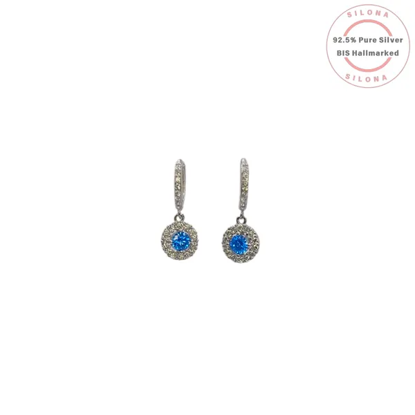 Classic_Halo_Huggie_Earrings_Aqua_Blue