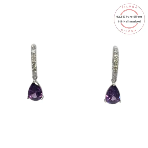 Pear_Drop_Huggie_Earrings_Purple