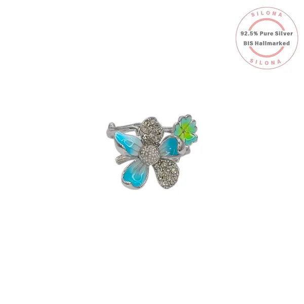 Enamel_Orchid_Floral_Blossom_Ring_Blue