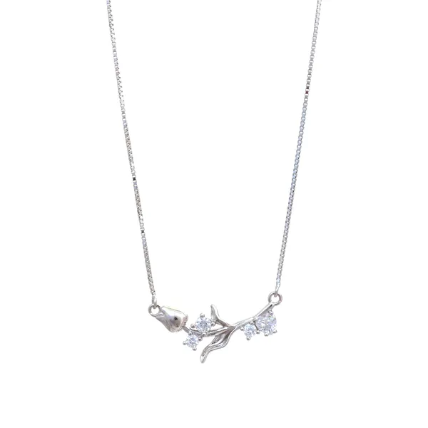 Silver_Sparkling_Flower_Branch_Pendant_Necklace_Default_Title