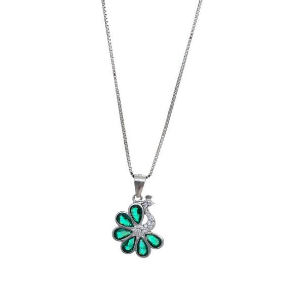 Silver_Emerald_Gemstone_Peacock_Pendant_Necklace_Default_Title