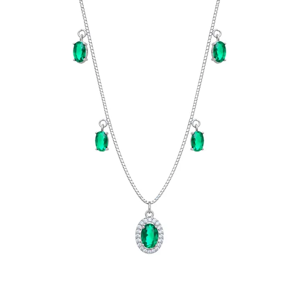 Silver_Emerald_Green_Oval_Station_Necklace_Default_Title
