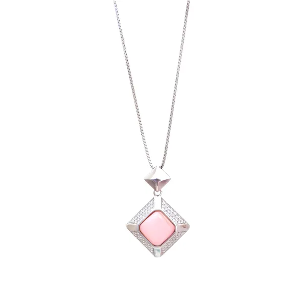 Silver_Square_Pink_Stone_Diamond_Pendant_Necklace_Default_Title