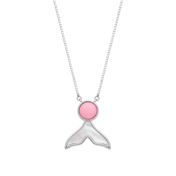 Silver_Mermaid_Tail_Pink_Cabochon_Necklace_Default_Title