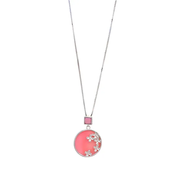 Silver_Cherry_Blossom_Circular_Pink_Necklace_Default_Title