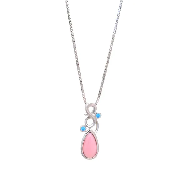 Silver_Infinity_Loop_Pink_Teardrop_Necklace_Default_Title