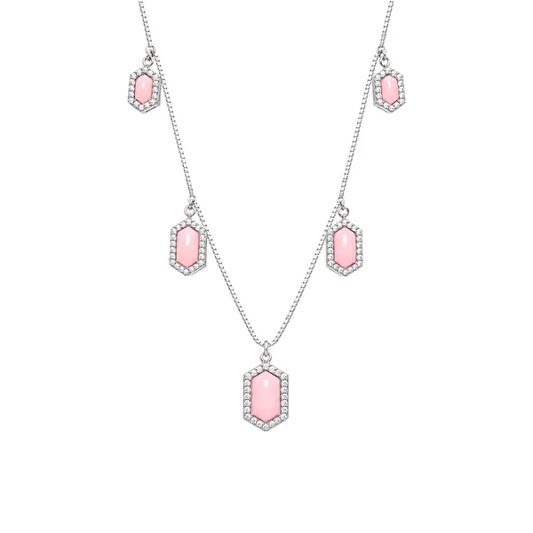 Silver_Five_Hexagon_Pink_Gem_Necklace_Default_Title