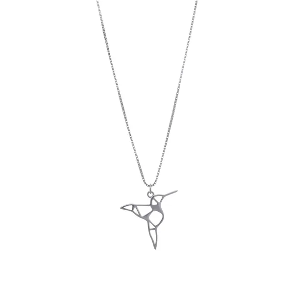 Geometric_Origami_Hummingbird_Silver_Pendant_Necklace_Default_Title