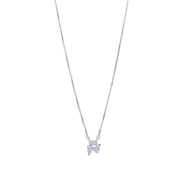 Sparkling_Cz_Stone_Cluster_Silver_Pendant_Necklace_Default_Title