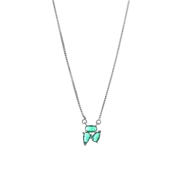 Emerald_Green_Gemstone_Cluster_Silver_Pendant_Necklace_Default_Title