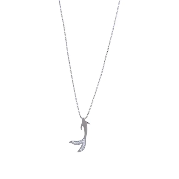 Sleek_Encrusted_Mermaid_Tail_Silver_Pendant_Necklace_Default_Title