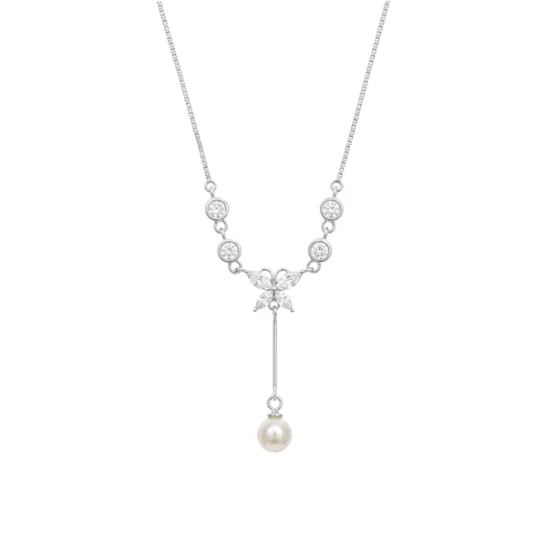 Silver_Butterfly_Drop_Pearl_Y_Necklace_Default_Title