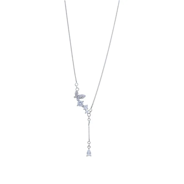 Asymmetric_Butterfly_And_Cz_Drop_Necklace_Default_Title