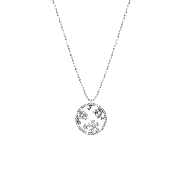 Floral_Garden_Circle_Pendant_Silver_Necklace_Default_Title