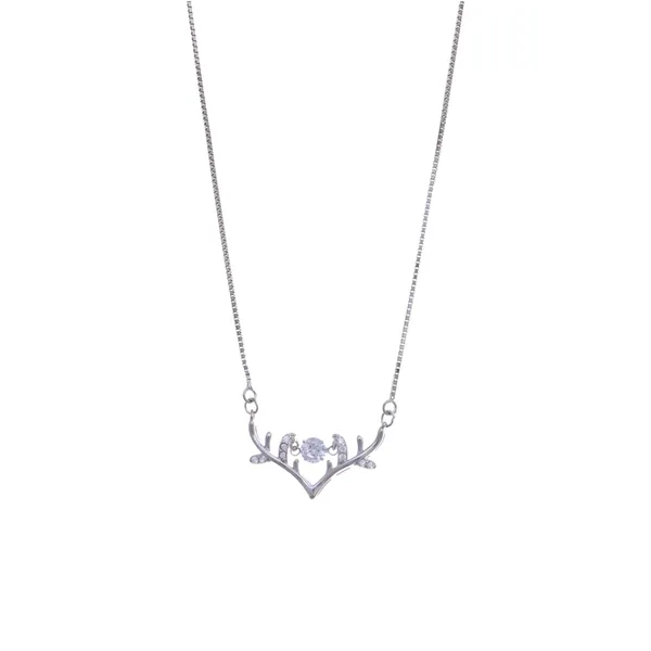 Deer_Antler_Solitaire_Silver_Pendant_Necklace_Default_Title