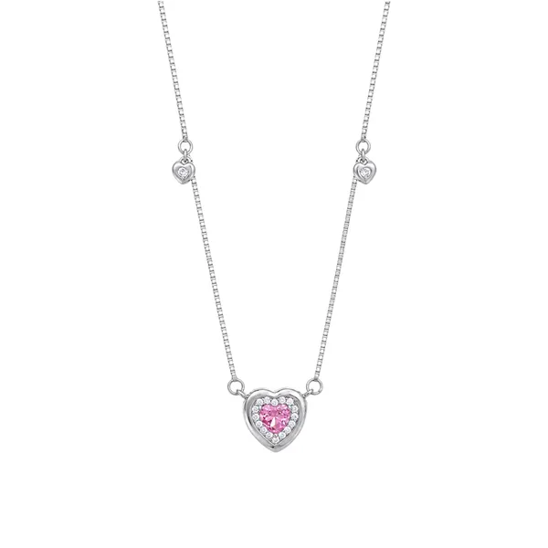Pink_Cz_Heart_Halo_Silver_Necklace_Default_Title