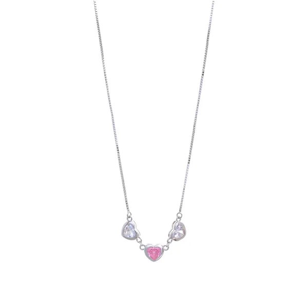 Trio_Heart_Pink_And_Clear_Cz_Necklace_Default_Title