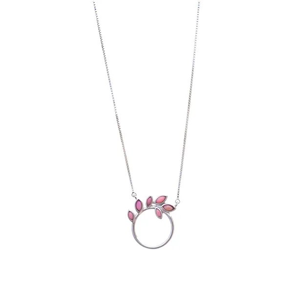 Pink_Leaf_Wreath_Silver_Pendant_Necklace_Default_Title