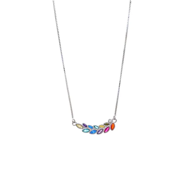 Multicolor_Gemstone_Leaf_Silver_Pendant_Necklace_Default_Title
