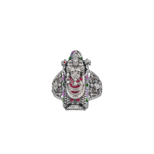 God_Venkateshwara_Antique_Silver_Statement_Ring_Default_Title