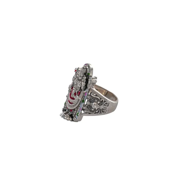 God_Venkateshwara_Antique_Silver_Statement_Ring_Default_Title