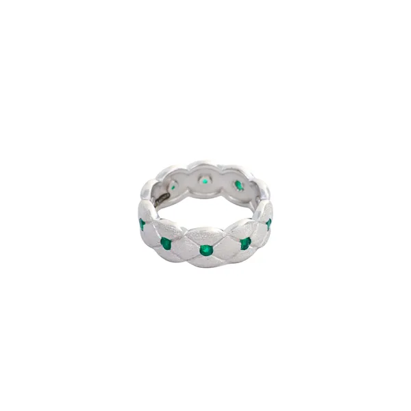 Quilted_Lattice_Emerald_Brushed_Silver_Band_Default_Title