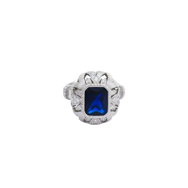 Sapphire_Blue_Emerald_Cut_Filigree_Halo_Ring_Default_Title