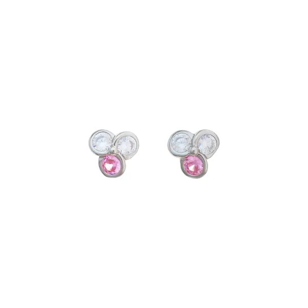 Pink_And_Clear_Cubic_Zirconia_Cluster_Necklace_With_Earrings_Default_Title