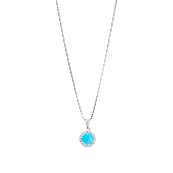 Larimar_Halo_Round_Silver_Pendant_Necklace_With_Earrings_Default_Title