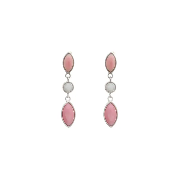Queen_Conch_Shell_Linear_Silver_Drop_Necklace_With_Earrings_Default_Title