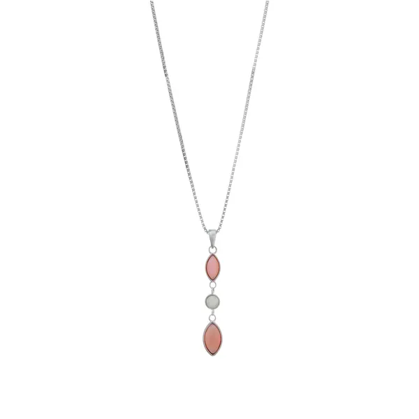 Queen_Conch_Shell_Linear_Silver_Drop_Necklace_With_Earrings_Default_Title